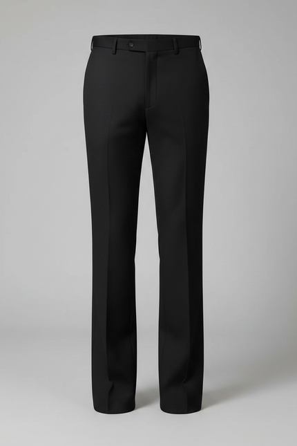 Pantalon Patte D'Éléphant Noir Homme Formel Évasé Élégant - Gabardine - vue 3