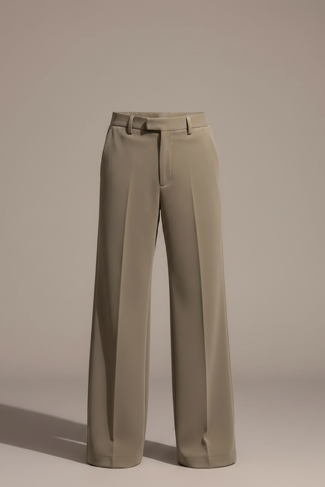 Pantalon Patte D'Éléphant Gris-Vert Uni Ample Fluide Enfant - Kaki Viscose - vue 3