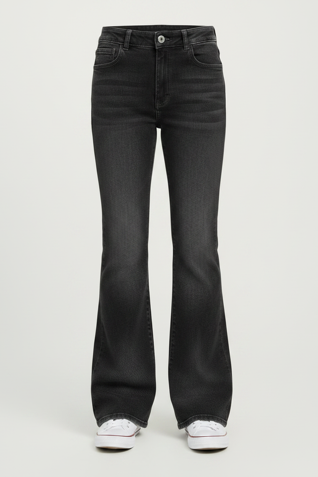 Pantalon Patte D'Éléphant Évasé Noir Denim Enfant - Jean - vue 3