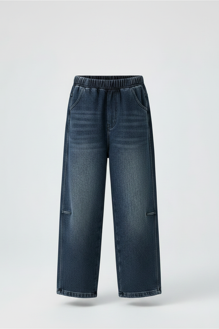 Pantalon Patte D'Éléphant Jean Bleu Délavé Ample Enfant - vue 3