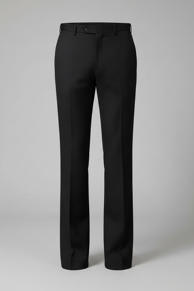 Pantalon Patte D'Éléphant Noir Homme Formel Évasé Élégant - Gabardine - vue 3