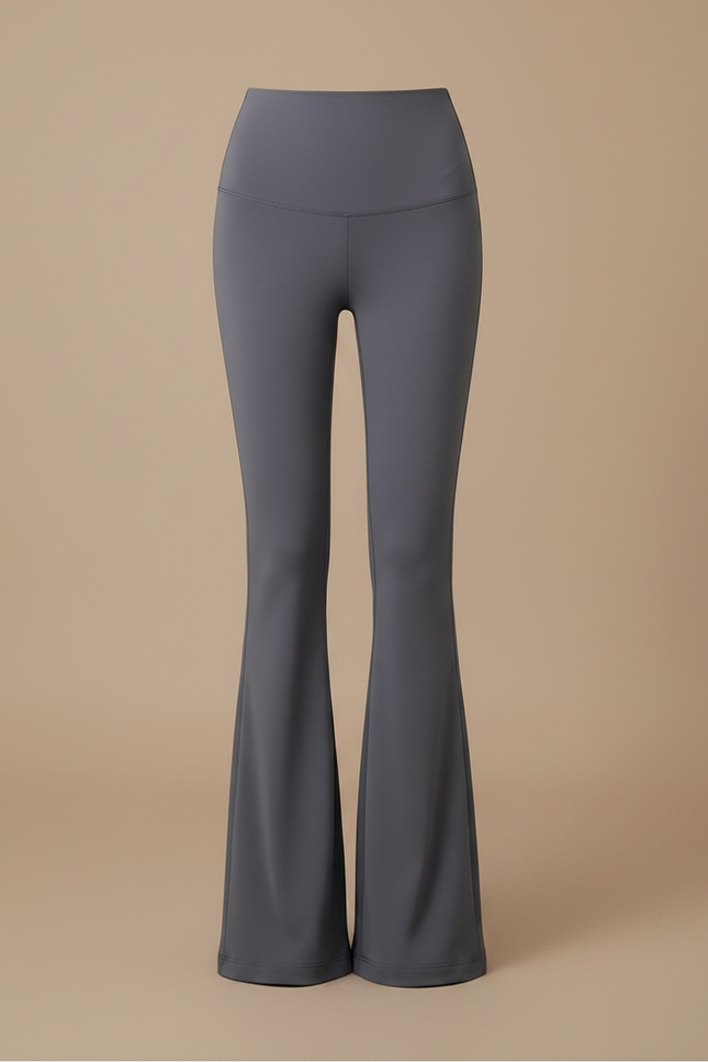 Pantalon Patte D'Éléphant Gris Taille Haute Fluide Confortable - Polyester - vue 3