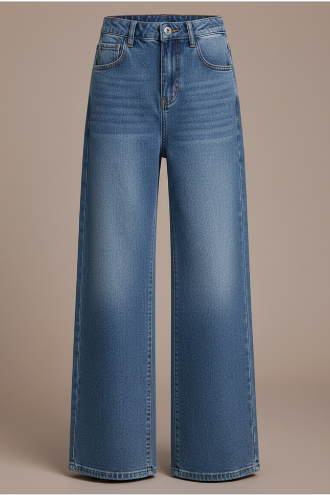 Pantalon Patte D'Éléphant Denim Ample Enfant Décontracté Bleu - Jean - vue 3