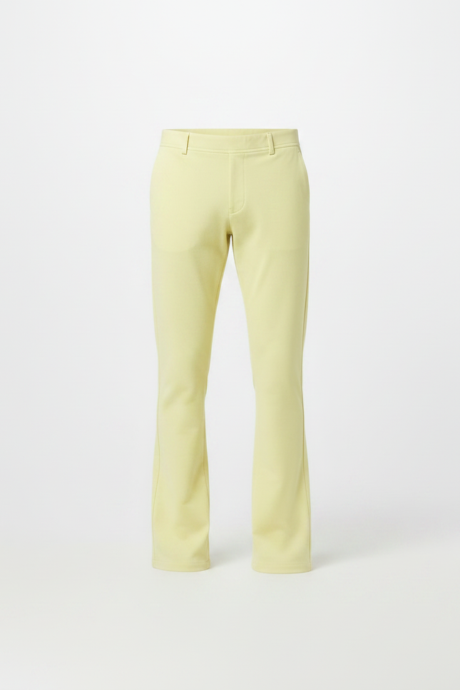 Pantalon Patte D'Éléphant Jaune Clair Uni Évasé Homme - Molleton - vue 3