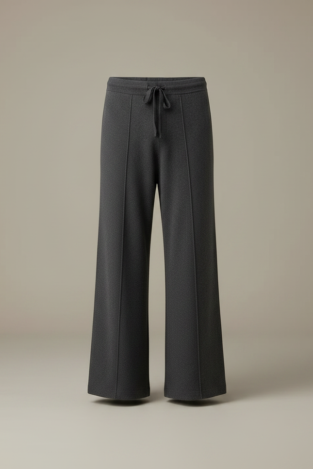 Pantalon Patte D'Éléphant Gris Tricoté Large Décontracté Homme - Maille - vue 3