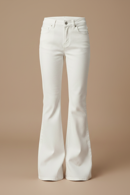 Pantalon Patte D'Éléphant Blanc Évasé Enfant Confortable - Jean - vue 3