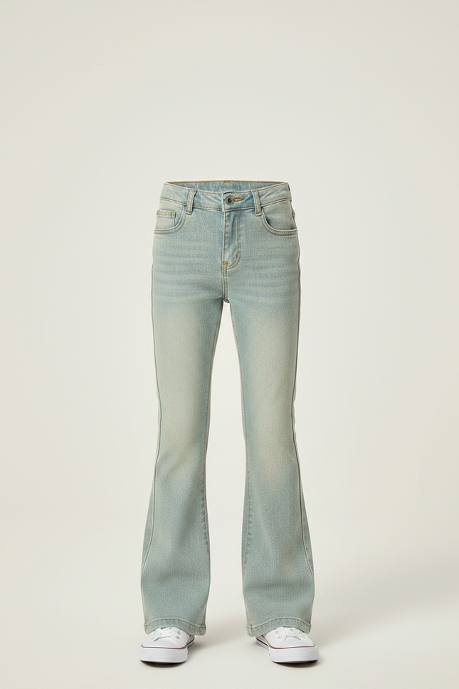 Pantalon Patte D'Éléphant Jean Denim Clair Évasé Enfant - Bleu - vue 3