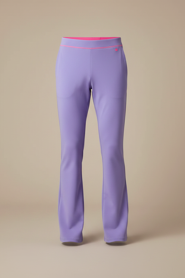 Pantalon Patte D'Éléphant Violet Uni Évasé Confortable Homme - Polyester - vue 3