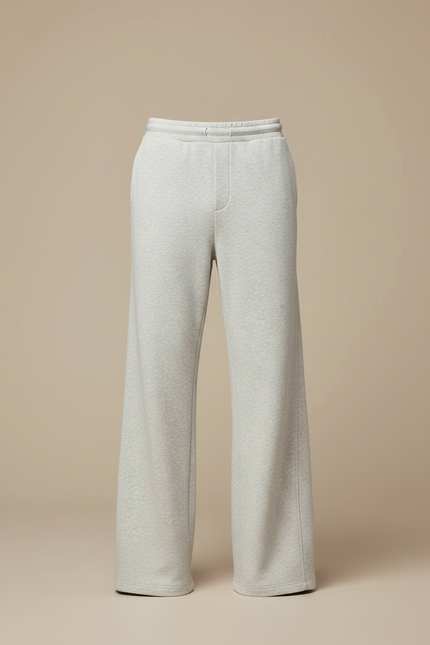 Pantalon Patte D'Éléphant Large Gris Décontracté Homme Coton - Molleton - vue 3