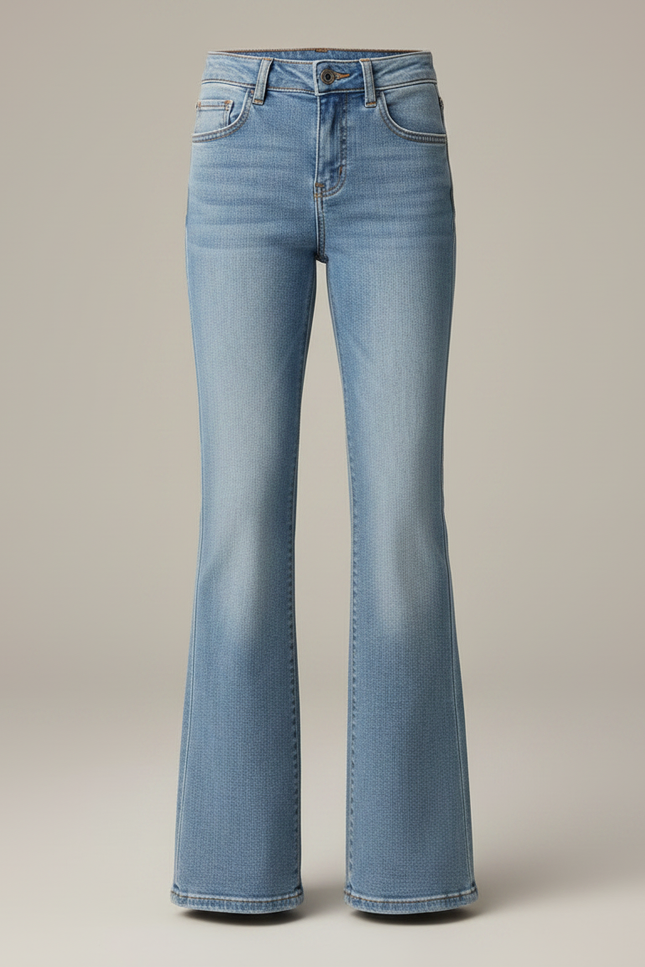 Pantalon Patte D'Éléphant Bleu Clair Denim Décontracté Évasé - Jean - vue 3