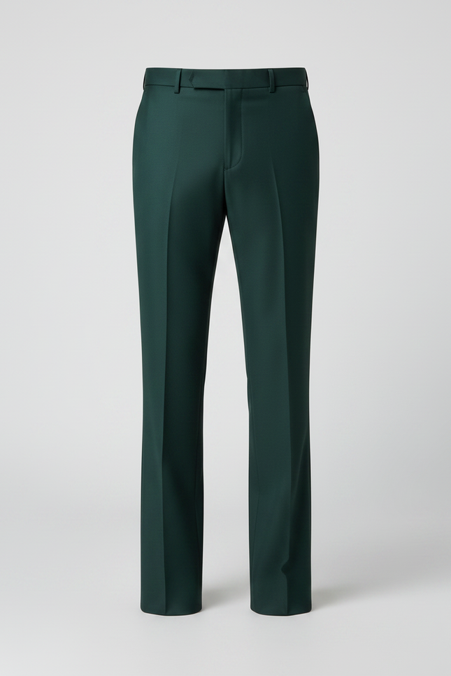 Pantalon Patte D'Éléphant Vert Émeraude Homme Élégant Ajusté - Gabardine - vue 3