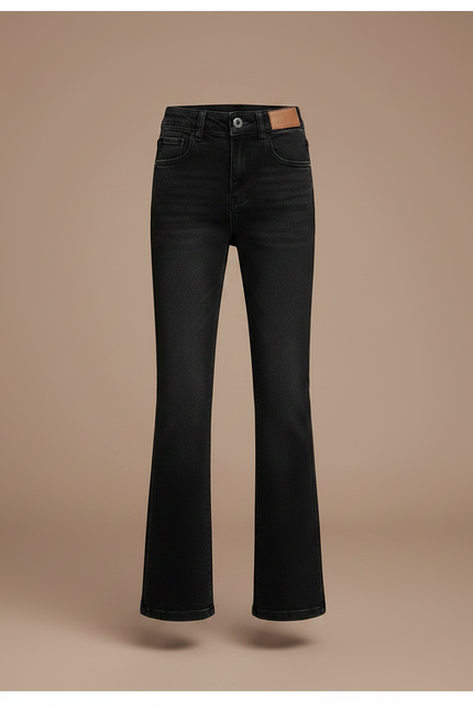 Pantalon Patte D'Éléphant Noir Jean Évasé Fille - vue 3