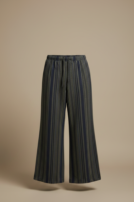 Pantalon Patte D'Éléphant Rayé Ample Décontracté Ethnique Chic - Multicolore Tweed - vue 3