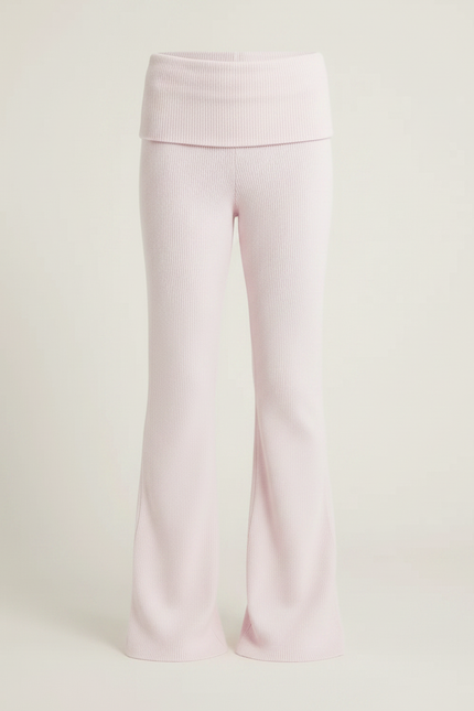 Pantalon Patte D'Éléphant Rose Côtelé Évasé Confortable Fille - Maille - vue 3