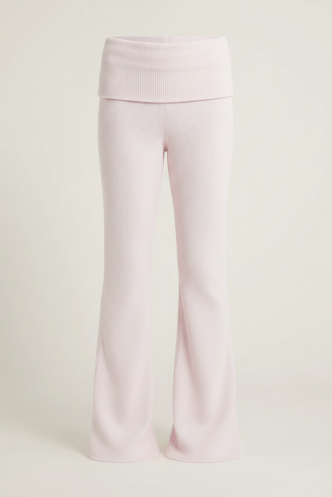 Pantalon Patte D'Éléphant Rose Côtelé Évasé Confortable Fille - Maille - vue 3