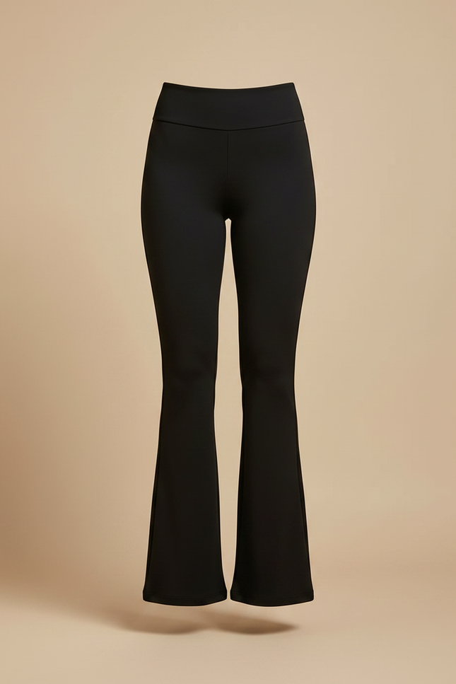 Pantalon Patte D'Éléphant Noir Taille Haute Évasé Stretch Femme - Polyester - vue 3