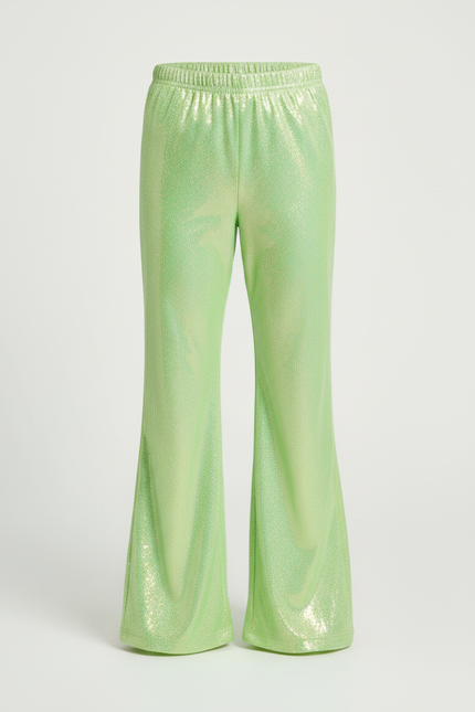Pantalon Patte D'Éléphant Vert Brillant Holographique Enfant - Polyester - vue 3