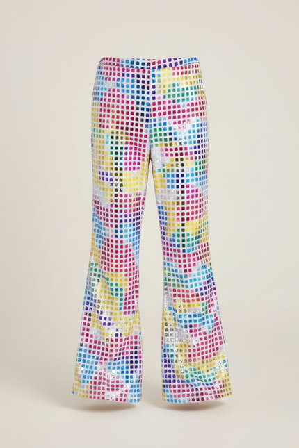 Pantalon Patte D'Éléphant Paillettes Multicolores Évasé Enfant Brillant - Polyester - vue 3