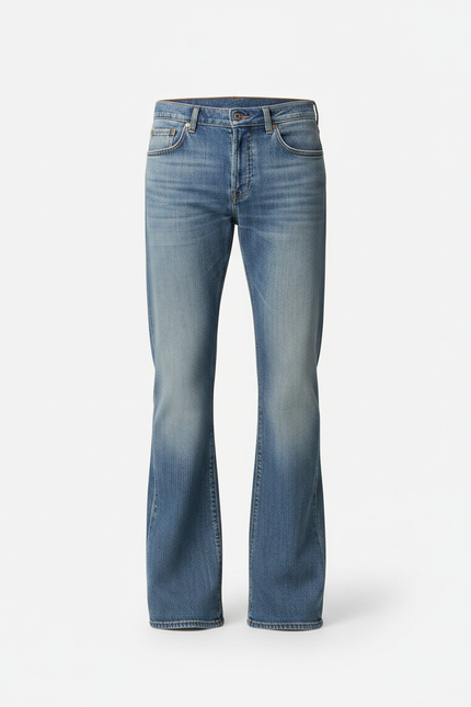 Pantalon Patte D'Éléphant Homme Denim Bleu Clair Coupe Évasée - Jean - vue 3