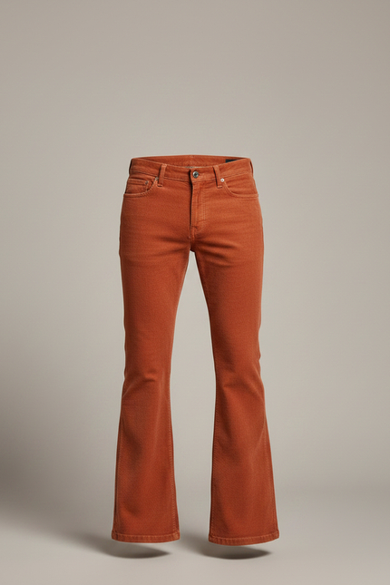 Pantalon Patte D'éléphant Vintage - Orange Cordé - vue 3