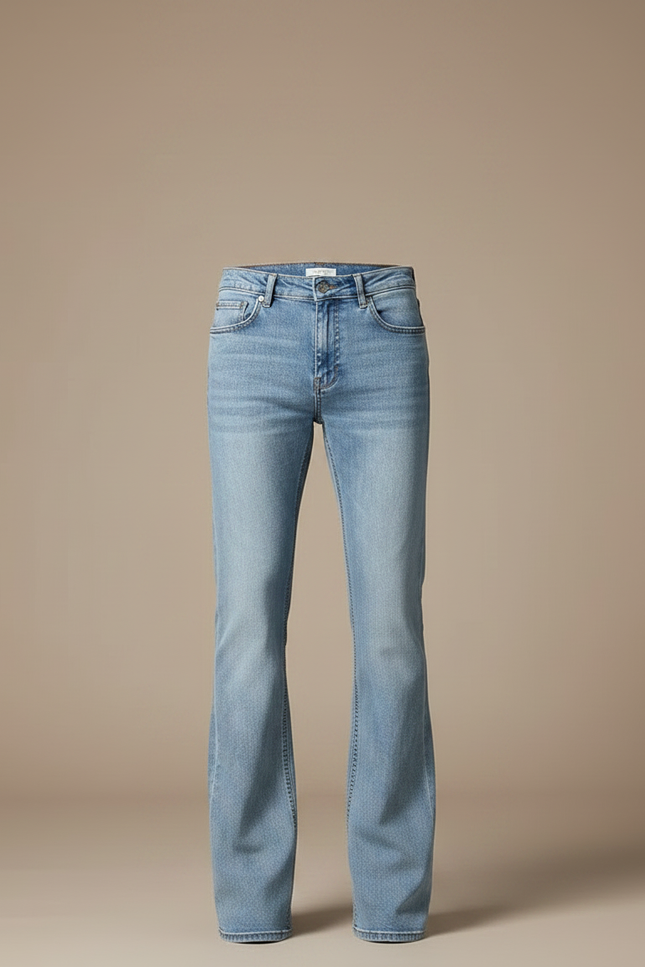 Pantalon Patte D'Éléphant Homme Denim Bleu Clair Évasé Stretch - Jean - vue 3