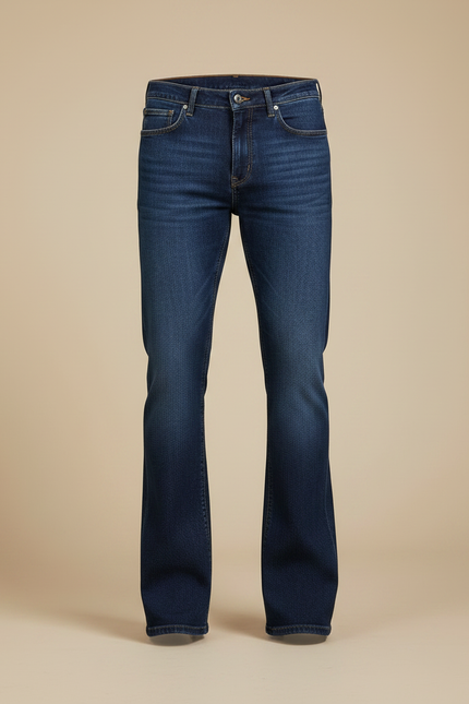 Pantalon Patte D'Éléphant Jean Bleu Stretch Évasé Homme - vue 3