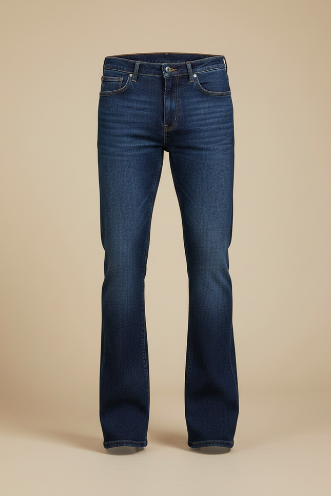 Pantalon Patte D'Éléphant Jean Bleu Stretch Évasé Homme - vue 3