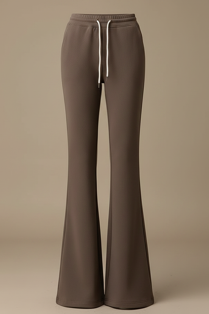 Femme Pantalon Patte D Éléphant - Marron Molleton - vue 3