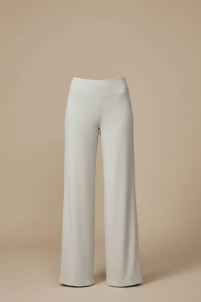 Pantalon Patte D'Éléphant Gris Clair Ample Fluide Confortable - Maille - vue 3