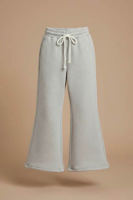 Pantalon Patte D'Éléphant Gris Molletonné Ample Confortable Enfant - vue 3