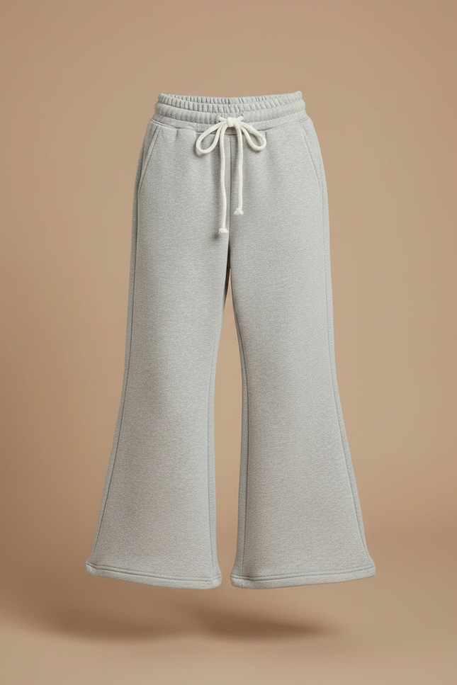Pantalon Patte D'Éléphant Gris Molletonné Ample Confortable Enfant - vue 3