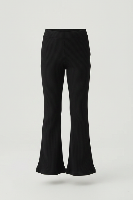 Pantalon Patte D'Éléphant Noir Côtelé Évasé Confortable Enfant - Maille - vue 3