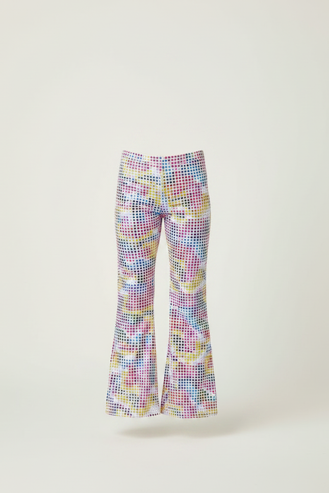 Pantalon Patte D'Éléphant Coloré Imprimé Pois Évasé Enfant - Multicolore Polyester - vue 3