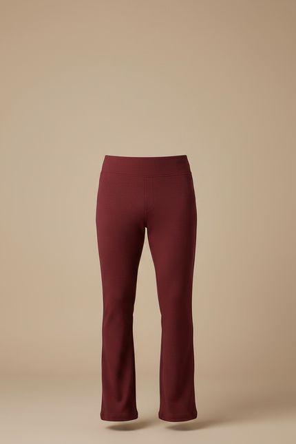Pantalon Patte D'Éléphant Bordeaux Texturé Ajusté Décontracté - Maille - vue 3