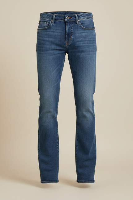Pantalon Patte D'Éléphant Jean Bleu Évasé Confortable Homme - vue 3