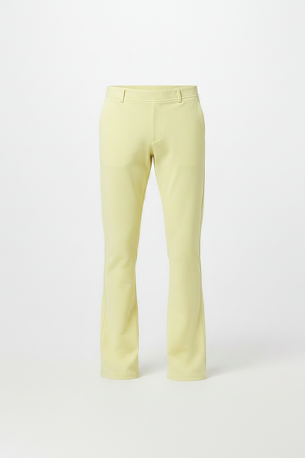 Pantalon Patte D'Éléphant Jaune Clair Uni Évasé Homme - Molleton - vue 3