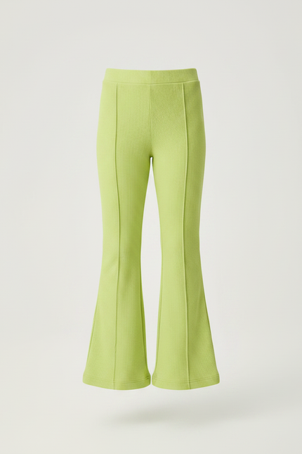 Pantalon Patte D'Éléphant Vert Côtelé Confortable Fille - Maille - vue 3