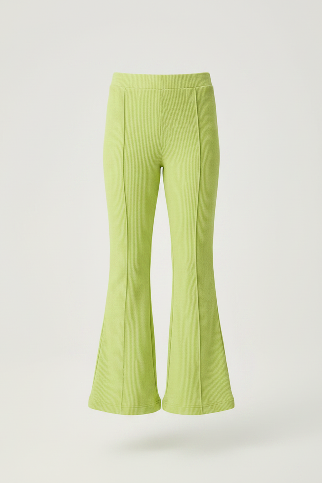Pantalon Patte D'Éléphant Vert Côtelé Confortable Fille - Maille - vue 3