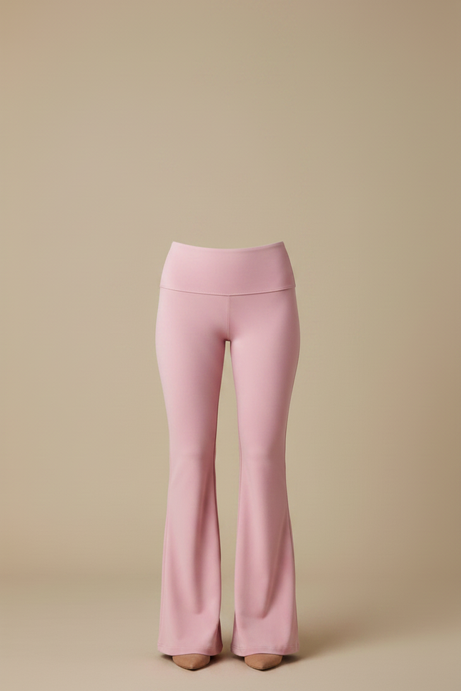 Pantalon Patte D'Éléphant Rose Fluide Taille Haute Confortable - Polyester - vue 3