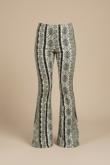 Pantalon Patte D'Éléphant Imprimé Géométrique Élastique Confortable Enfant - Maille - vue 3