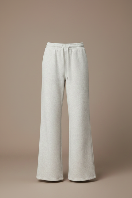 Pantalon Patte D'Éléphant Gris Clair Ample Décontracté Molletonné - vue 3