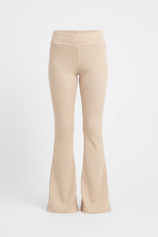 Pantalon Patte D'Éléphant Beige Côtelé Confortable Fille - Maille - vue 3
