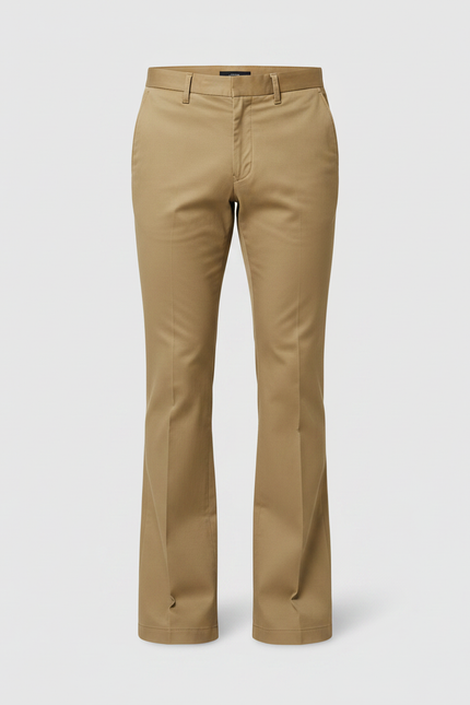 Pantalon Patte D'Éléphant Homme Beige Évasé Décontracté Classique - Gabardine - vue 3