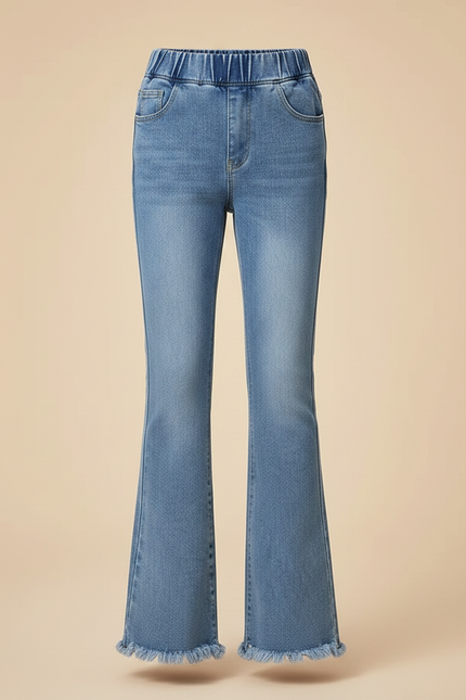 Pantalon Patte D'Éléphant Denim Bleu Clair Évasé Enfant - Jean - vue 3