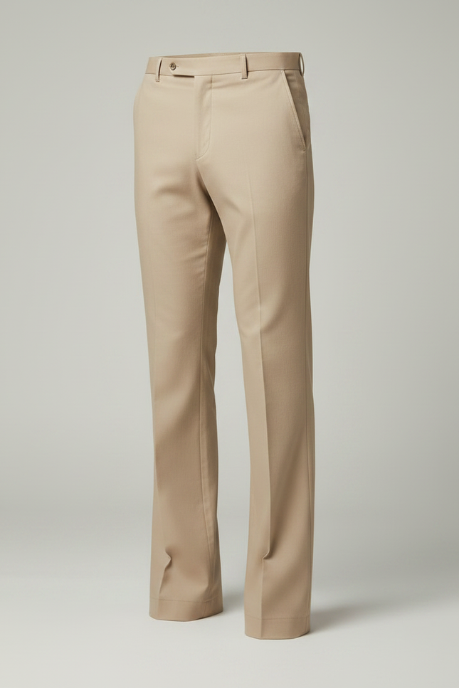 Pantalon Patte D'Éléphant Homme Beige Évasé Décontracté Élégant - Gabardine - vue 3